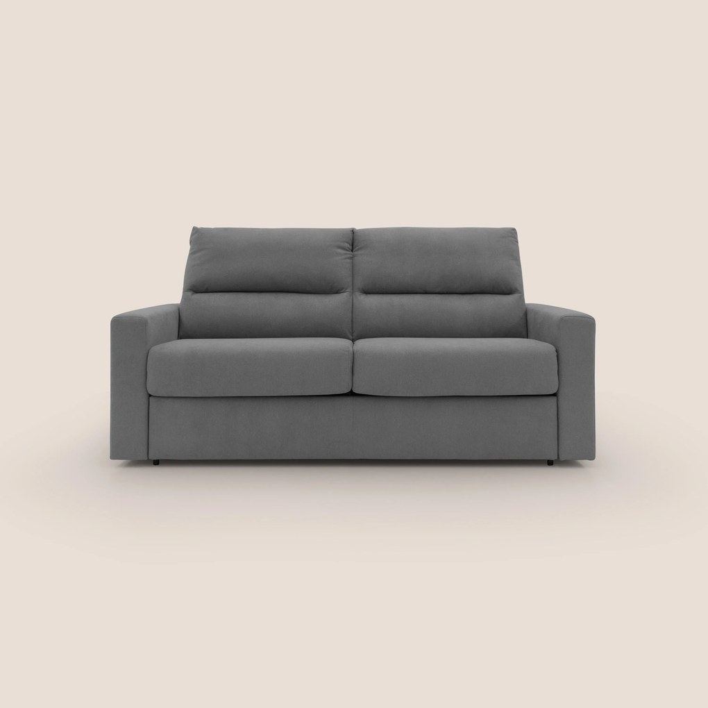 Paloma divano letto con materasso alto 18 cm con Aloe Vera in tessuto impermeabile grigio