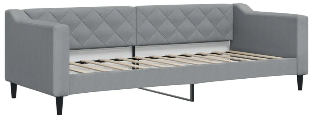 Divano letto con letto estraibile grigio chiaro 80x200 tessuto