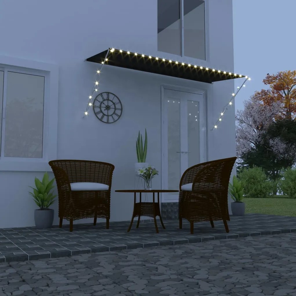 Tenda Da Sole Retrattile Con Led 300x150 Cm Antracite /