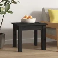 Tavolino da Salotto Nero 35x35x30 cm Legno Massello di Pino 814223