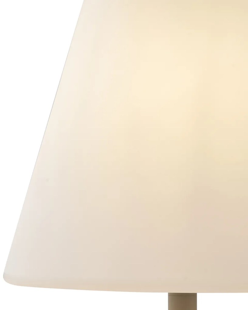 Lampada da terra per esterni beige con paralume bianco IP65 - Virginia