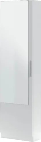 Scarpiera 1 Anta Con Specchio 50x22x180 Cm 16 Paia Kristal Bianco Artik