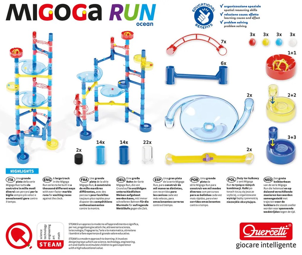 Migoga Run Ocean - pista per biglie
