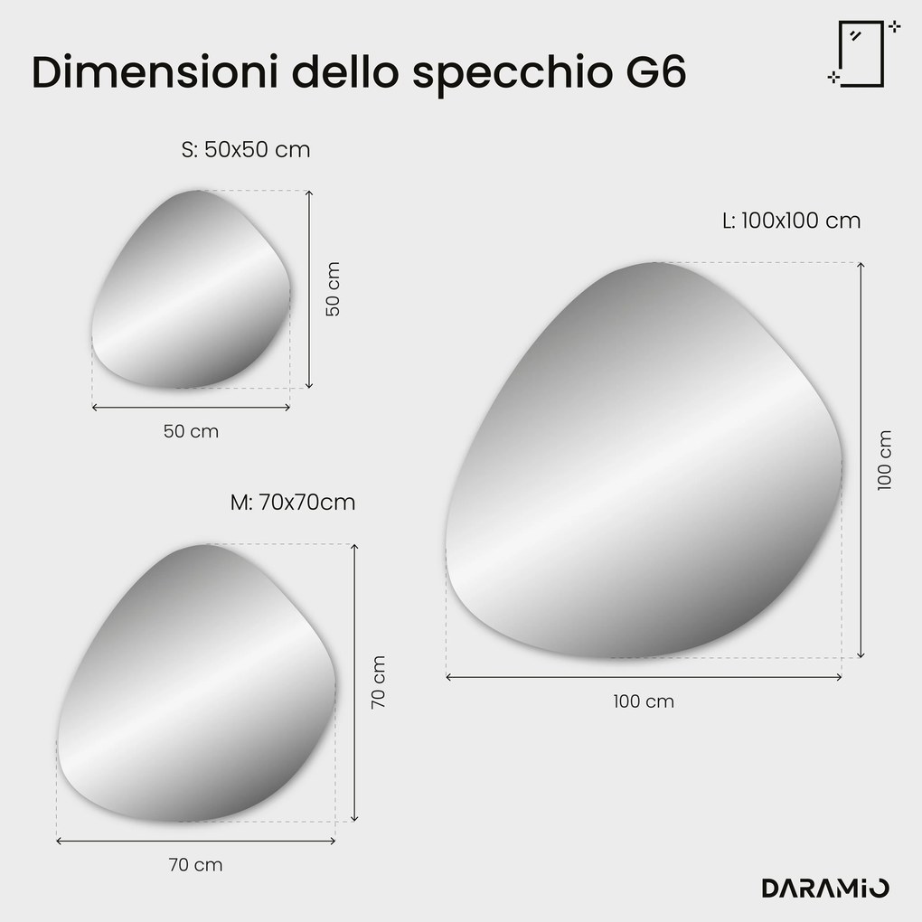 Specchio asimmetrico con luce LED G6