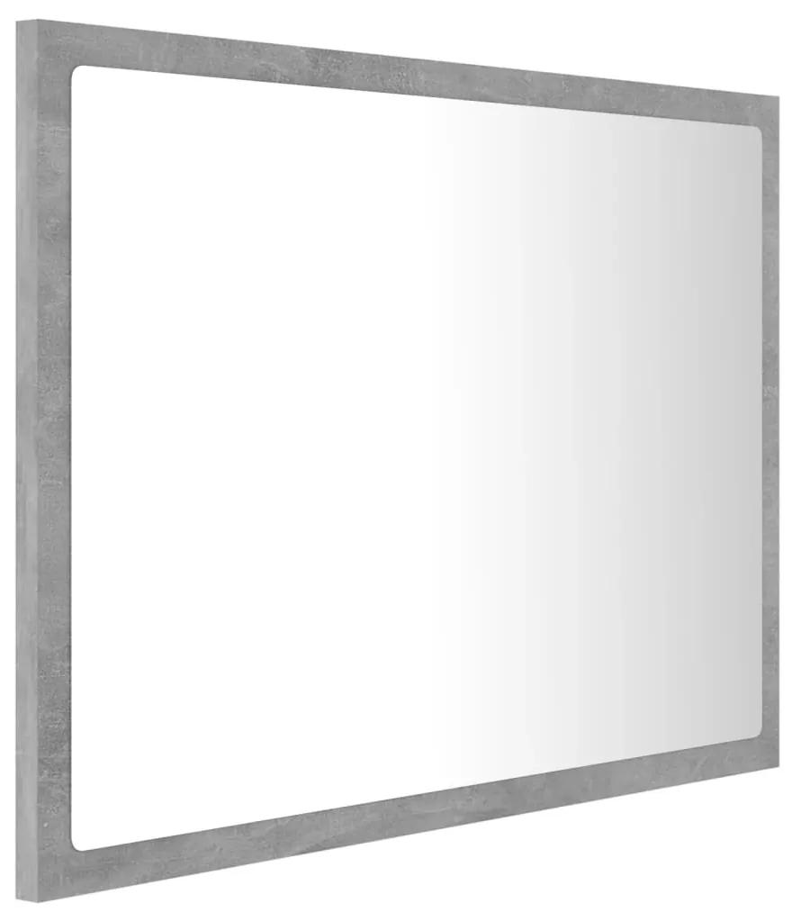 Specchio da bagno a led grigio 60x8,5x37 cm in acrilico