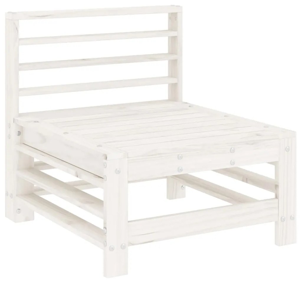 Set salotto da giardino 6 pz bianco in legno massello di pino