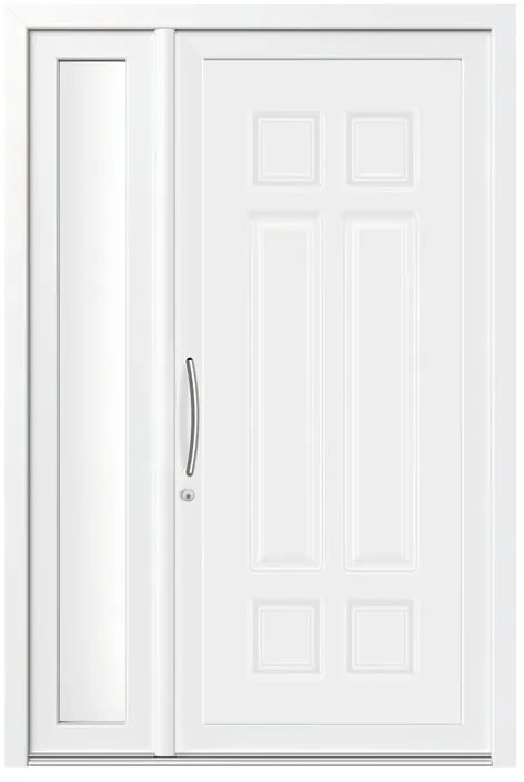 Portoncino d'ingresso in pvc Classic4 L 90 x H 210 cm bianco apertura destra
