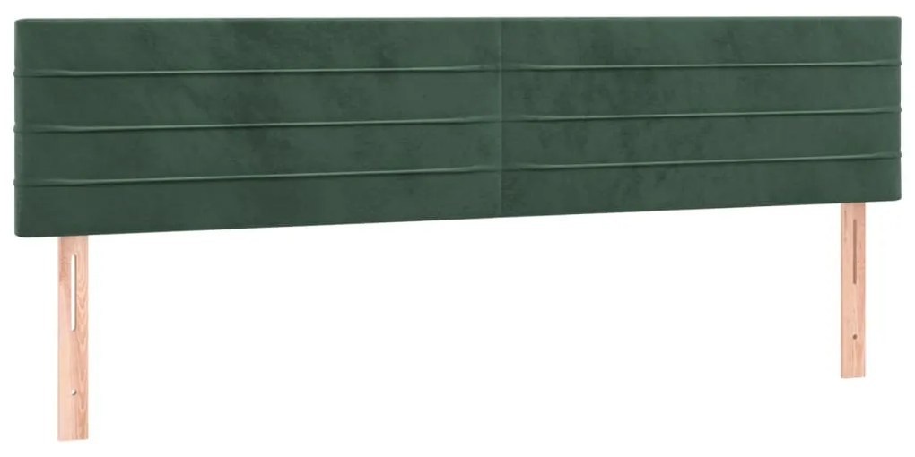 Testiera a led verde scuro 200x5x78/88 cm in velluto