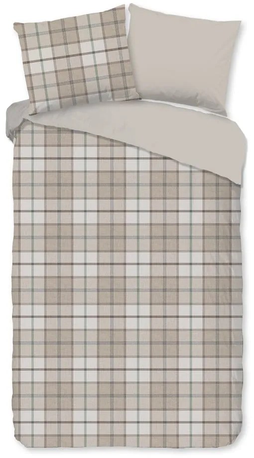 Set lenzuola letto una piazza e mezza in flanella tortora 140x220 cm Bernardus - Good Morning