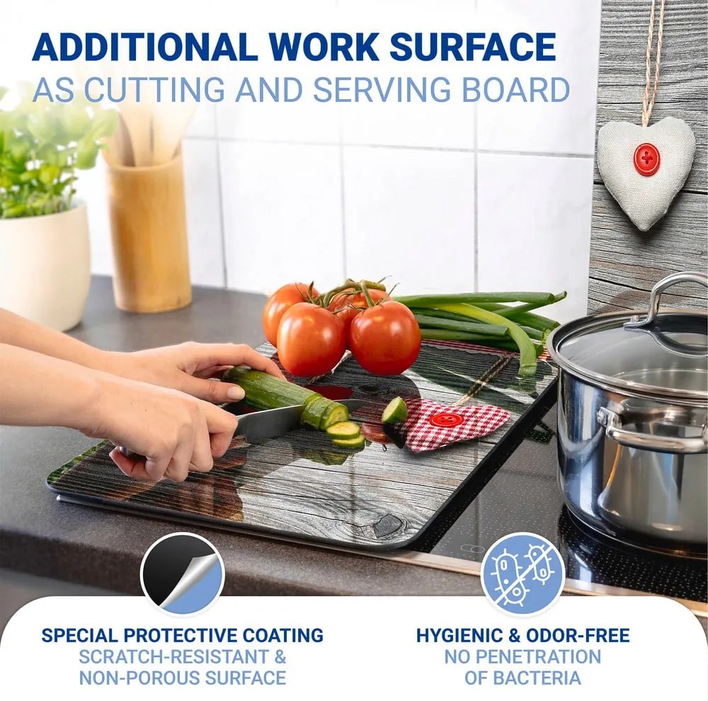 Set di 2 coperchi in vetro per stufa Heart, 52 x 30 cm Hearts - Wenko