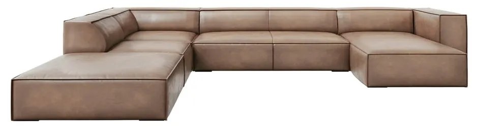 Divano angolare in pelle marrone chiaro (angolo sinistro) Madame - Windsor & Co Sofas