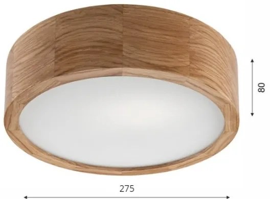 Plafoniera OAK 1xE27/60W/230V rovere Ø 27,5 cm