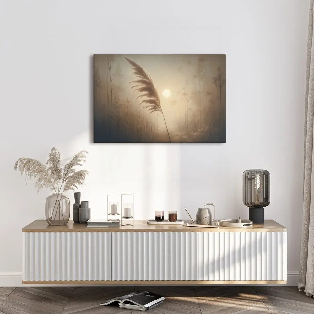Quadro su tela – Canna in alba nebbiosa