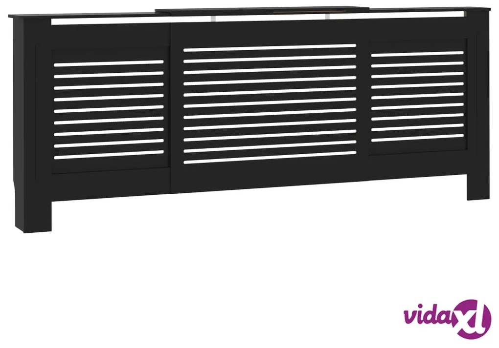 vidaXL Copertura per Radiatore Nera in MDF 205 cm