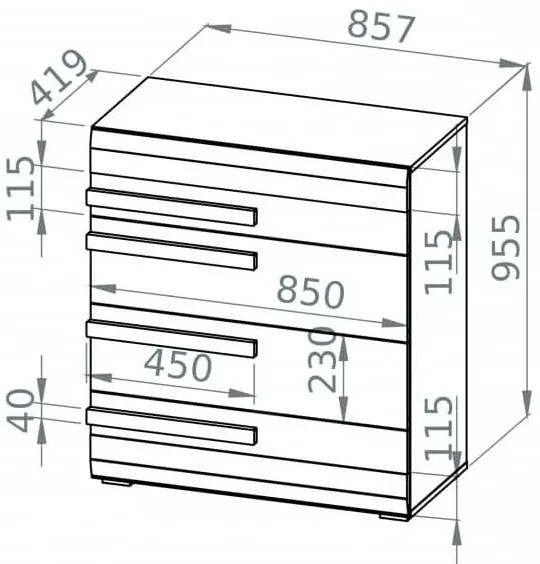 Armadietto SARPA 96x86 cm bianco/marrone