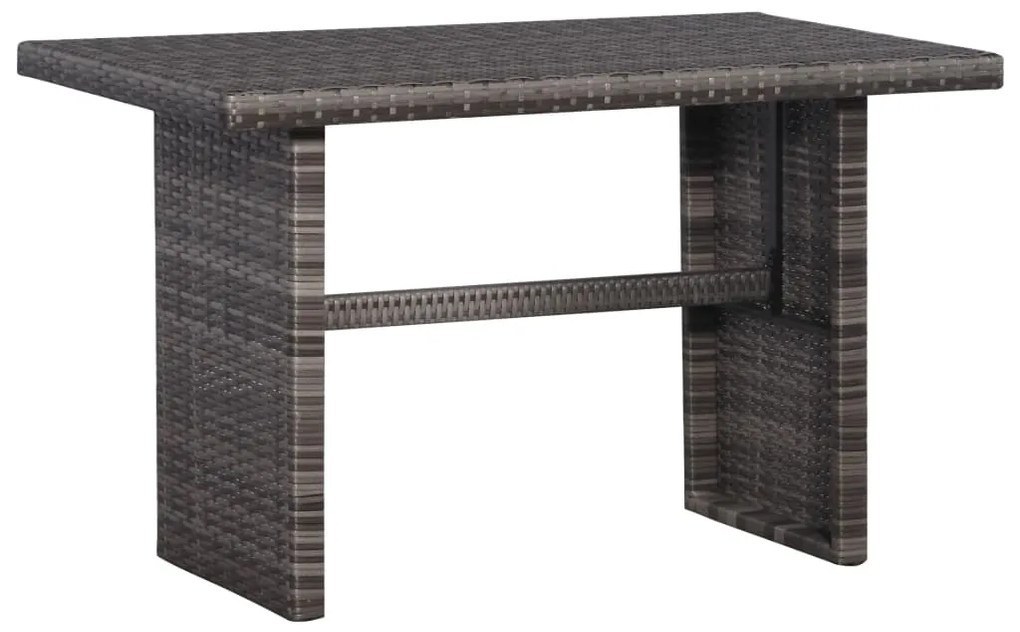 Set da bistrot 3 pz con cuscini in polyrattan grigio