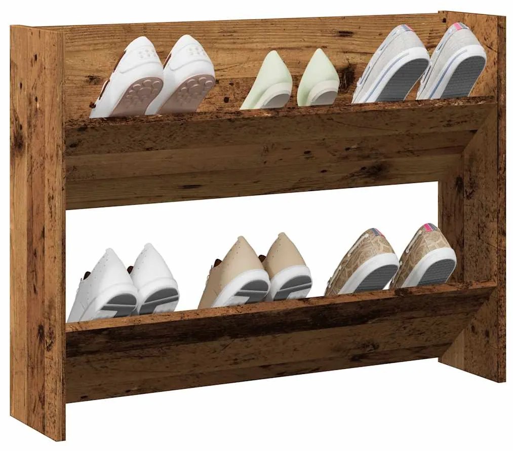 Scarpiera A Muro Legno Antico 80x18x60 Cm İn Truciolato /