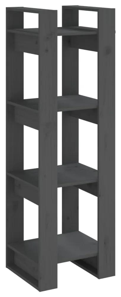 Libreria/divisorio grigio 41x35x125 cm legno massello di pino