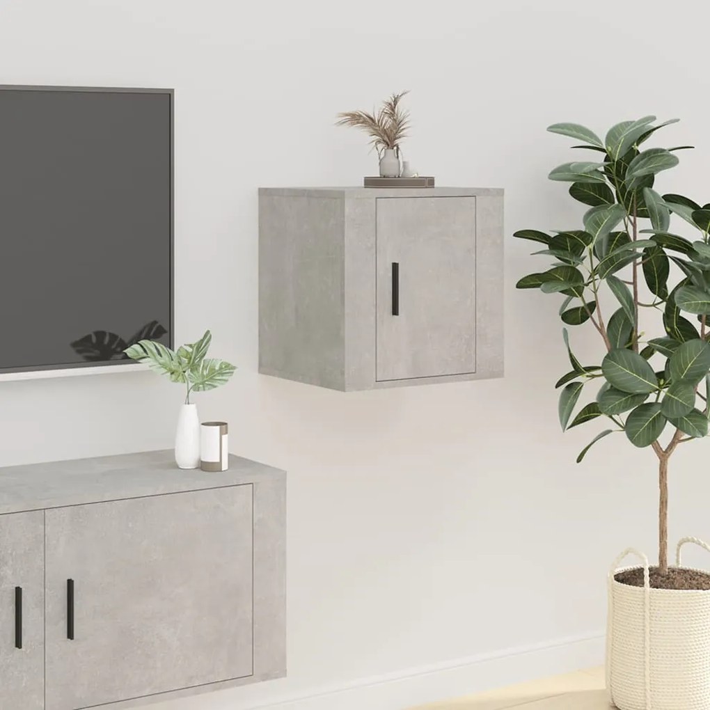 Mobile Porta Tv A Parete Grigio Cemento 40x34,5x40 Cm /