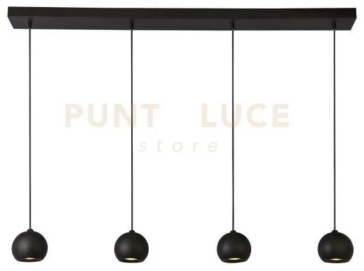 Eindhoven 4lt bar pendant - metallo nero sabbia