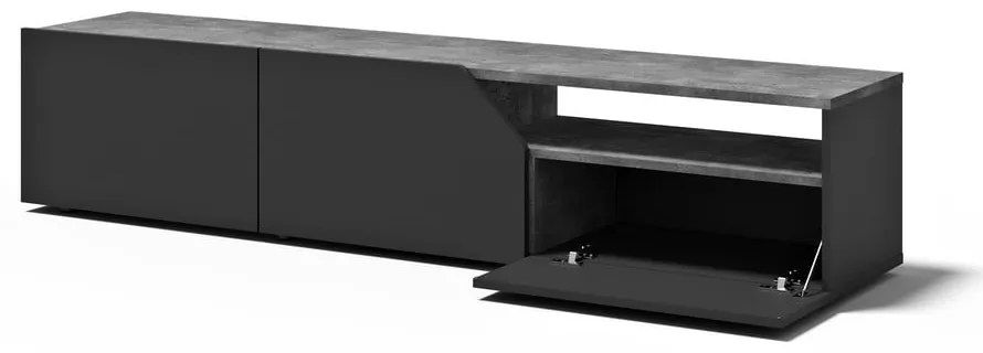 Tavolo TV nero in cemento 180x38 cm Verone - TemaHome