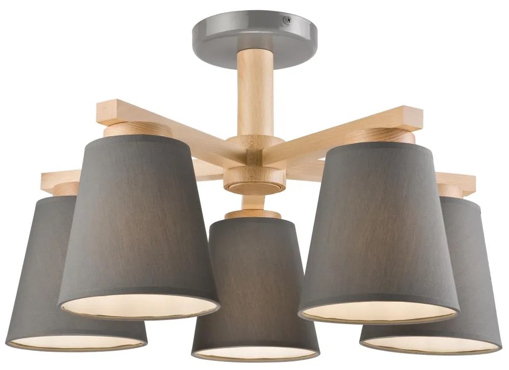 Plafoniera ELLIE 5xE27/60W/230V grigio