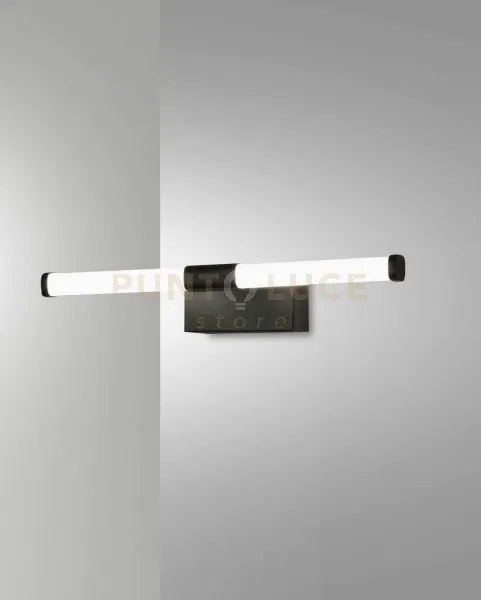 Ago applique nero da specchio a led 3000k - 8w - 480 lm l.33,5cm ip44