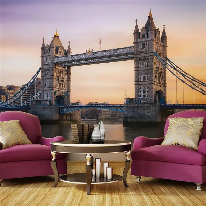 Fotomurale  Alba sopra la Tower Bridge  Colore Grigio, Dimensioni e Misure 450x270