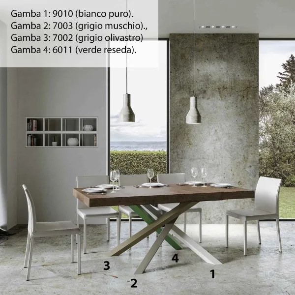 Tavolo Volantis Allungabile 440 piano Cemento 90x180 telaio 4/A