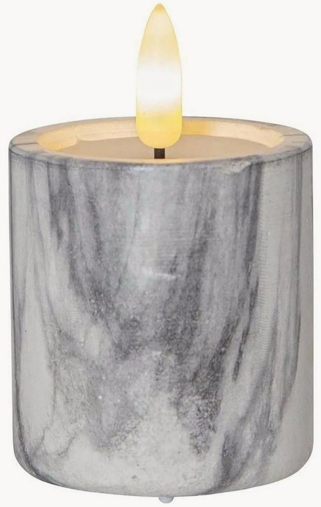 Candele a LED a blocco fiamma Marble con funzione timer, 2 pz