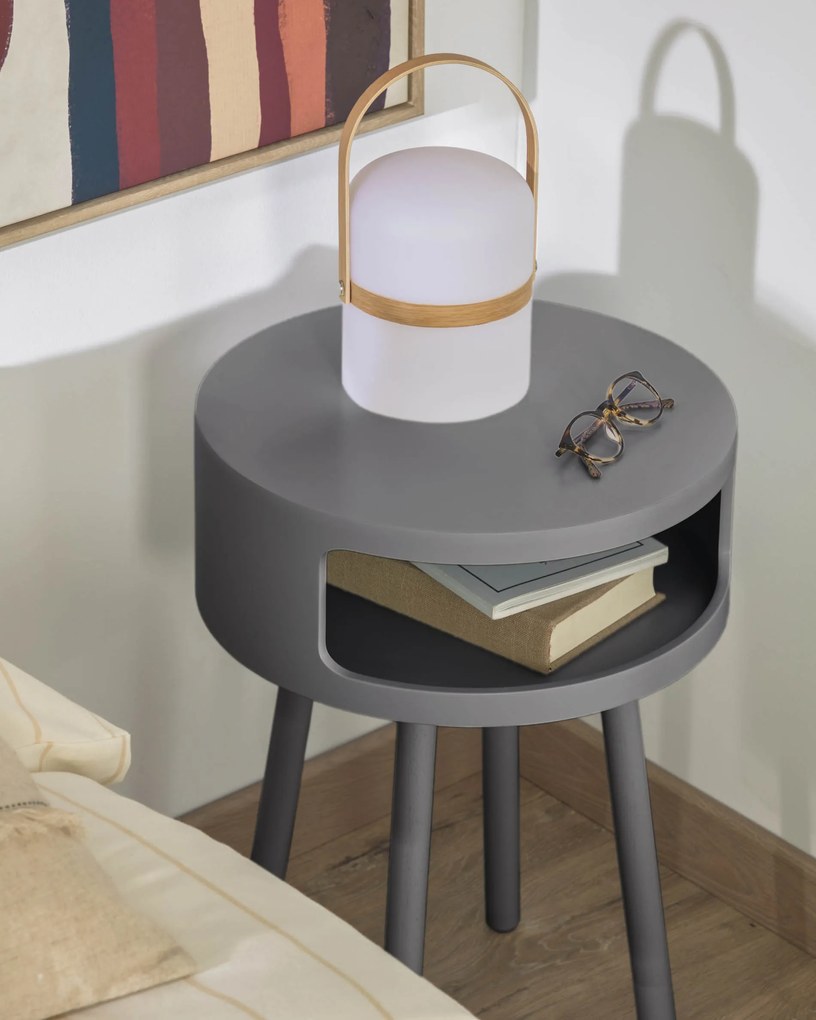 Kave Home - Tavolino Kurb B Ø 40 cm grigio