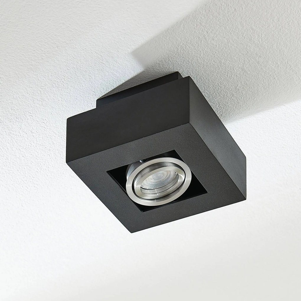 Arcchio faretto Vince, 14 x cm, nero, metallo, GU10 VINCE Arcchio, dimmerabile, Nero, Corridoio, Alluminio, Moderno, Faretto