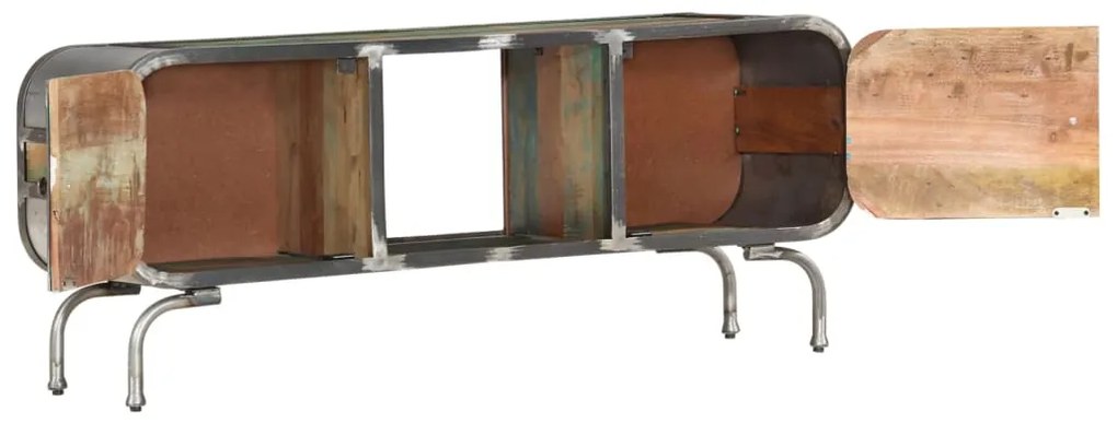 Mobile TV Multicolore 110x30x42 cm Legno Massello di Recupero