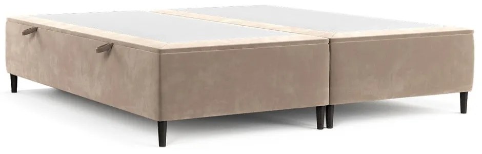 Letto matrimoniale imbottito beige con contenitore 140x200 cm Tate - Maison de Rêve