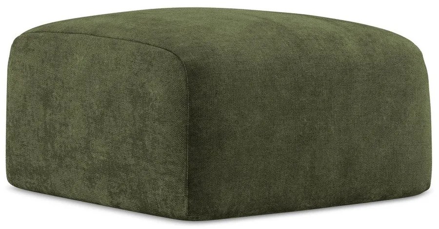 Poggiapiedi verde con rivestimento in ciniglia Leila – Makamii