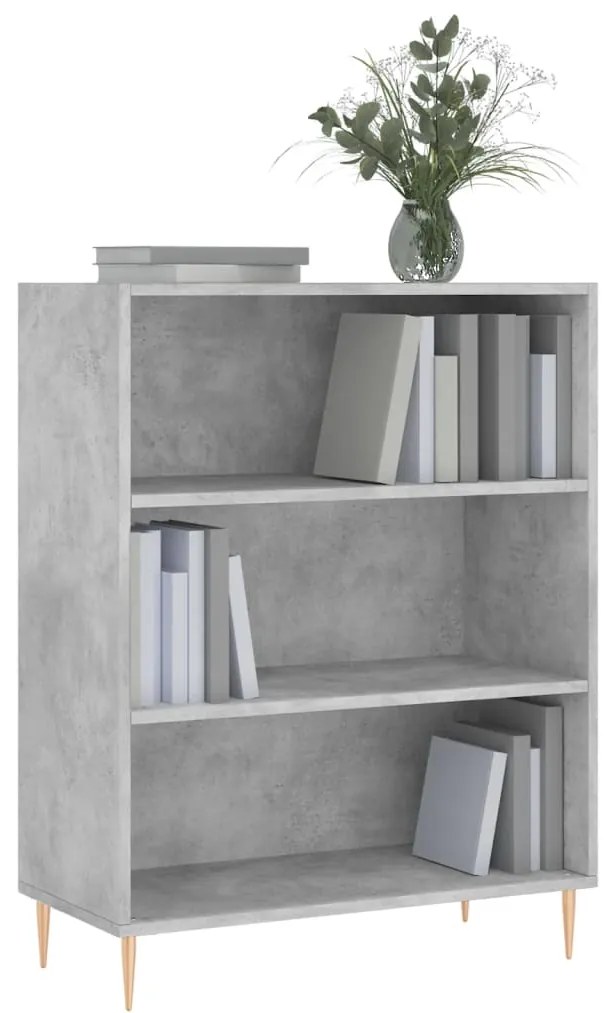 Libreria grigio cemento 69,5x32,5x90 cm in legno multistrato