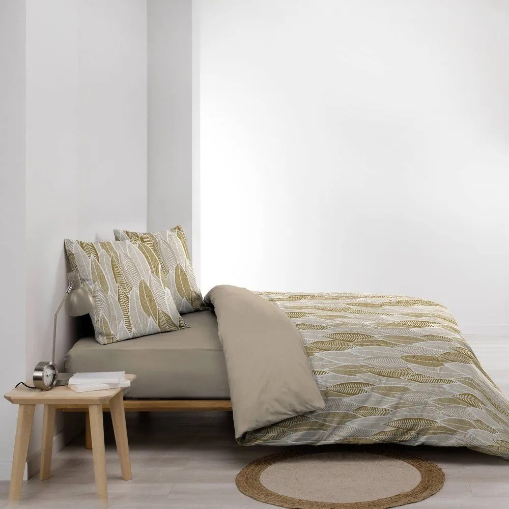 Set copripiumino e federa giallo ocra in microfibra per letto matrimoniale ed esteso 240x220 cm Kim – douceur d'intérieur