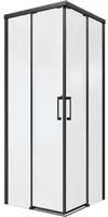 Box doccia quadrato scorrevole Remix 80 x 80 cm, H 195 cm in vetro, spessore 8 mm trasparente nero