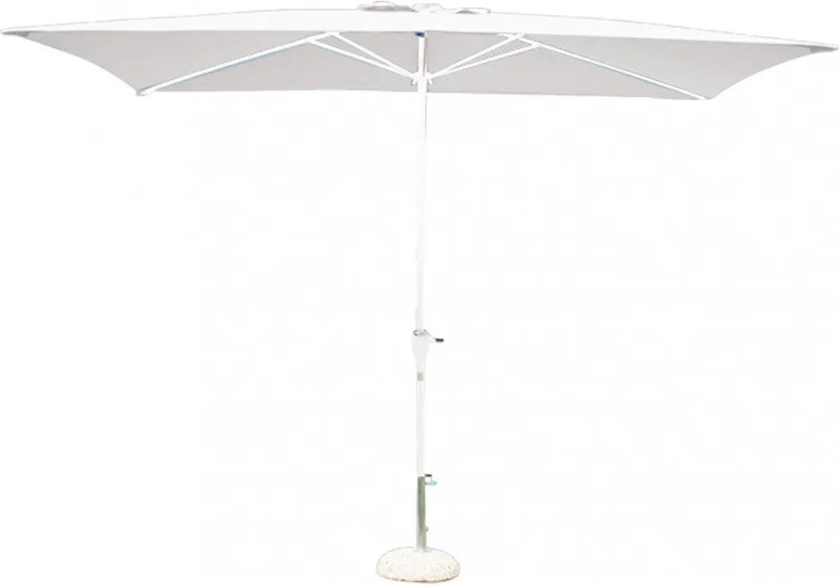 Ombrellone da Giardino 2x3 m Palo Ø48 mm Poly Eco in Acciaio Bianco...