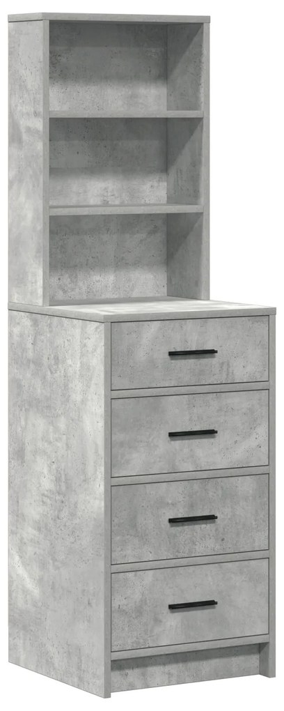 Set da toeletta in 3 pezzi con led - grigio cemento legno ingegnerizzato