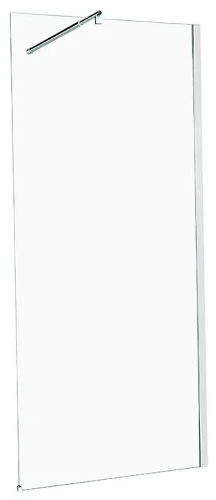 Box doccia walk-in, vetro 6 mm, L 70-120 cm x H 200 cm, profilo cromo