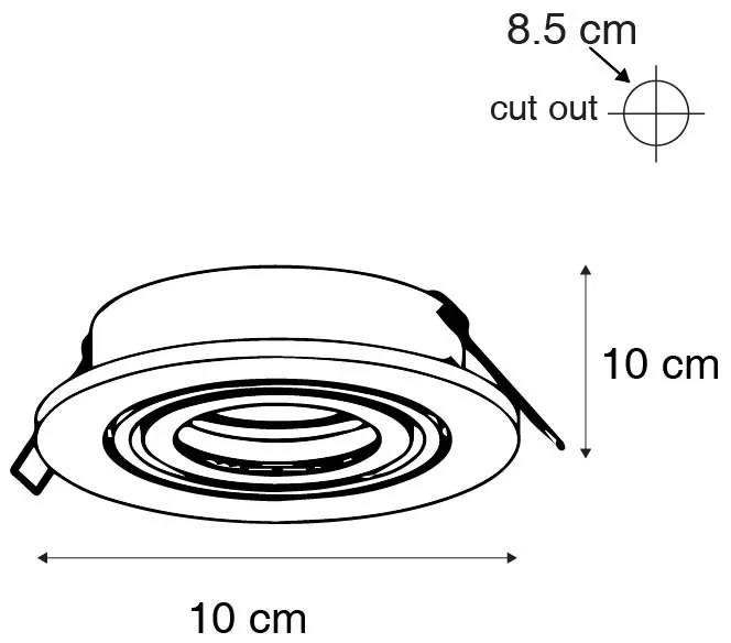 Set di 6 faretti da incasso moderni orientabili - Club