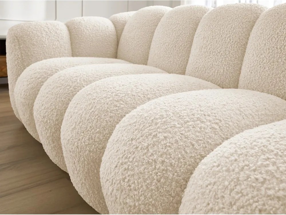 Divano beige con rivestimento in bouclé 232 cm Hippolyte – Bobochic Paris