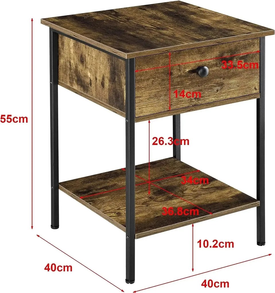 Mobile industrial 1cassetto +1 ripiano 40x35x60h