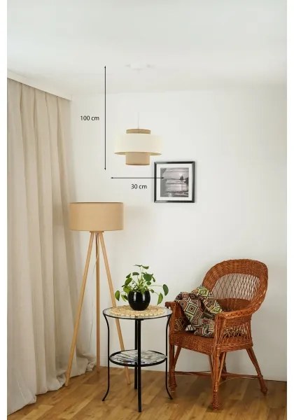 Brilagi - Lampadario a cavo DALLAS 1xE27/15W/230V Ø30 cm marrone/crema/bianco