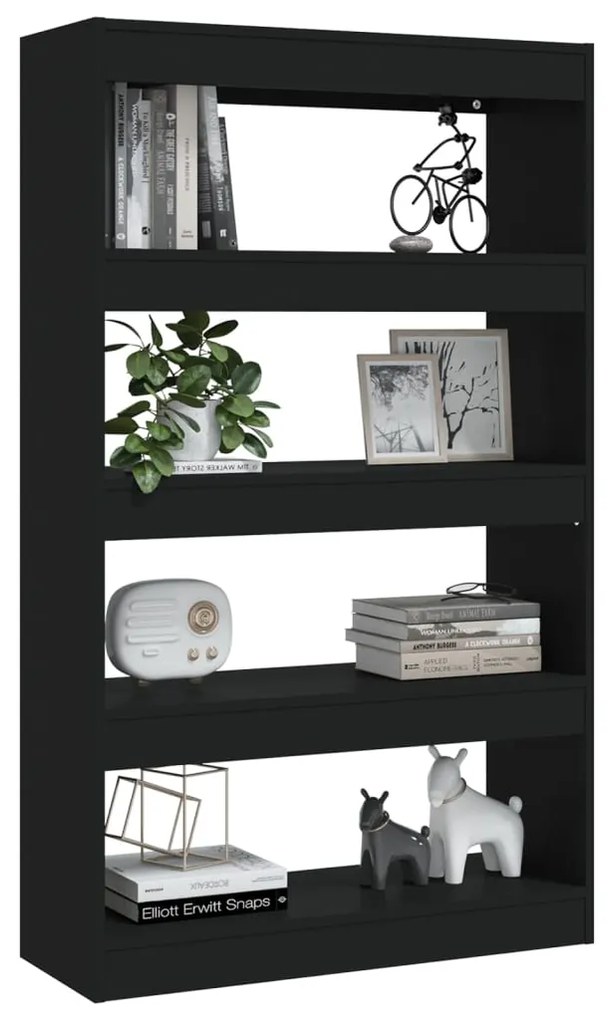 Libreria/divisorio nero 80x30x135 cm in truciolato