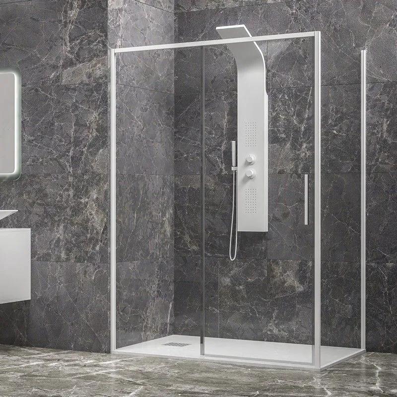 Kamalu - box doccia 90x110 colore bianco vetro 6mm altezza 200h | kla-4000n