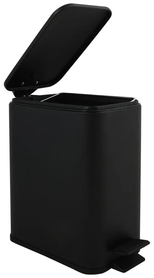 Cestino per la spazzatura nero opaco in acciaio con pedale 5 l Erik – Spirella