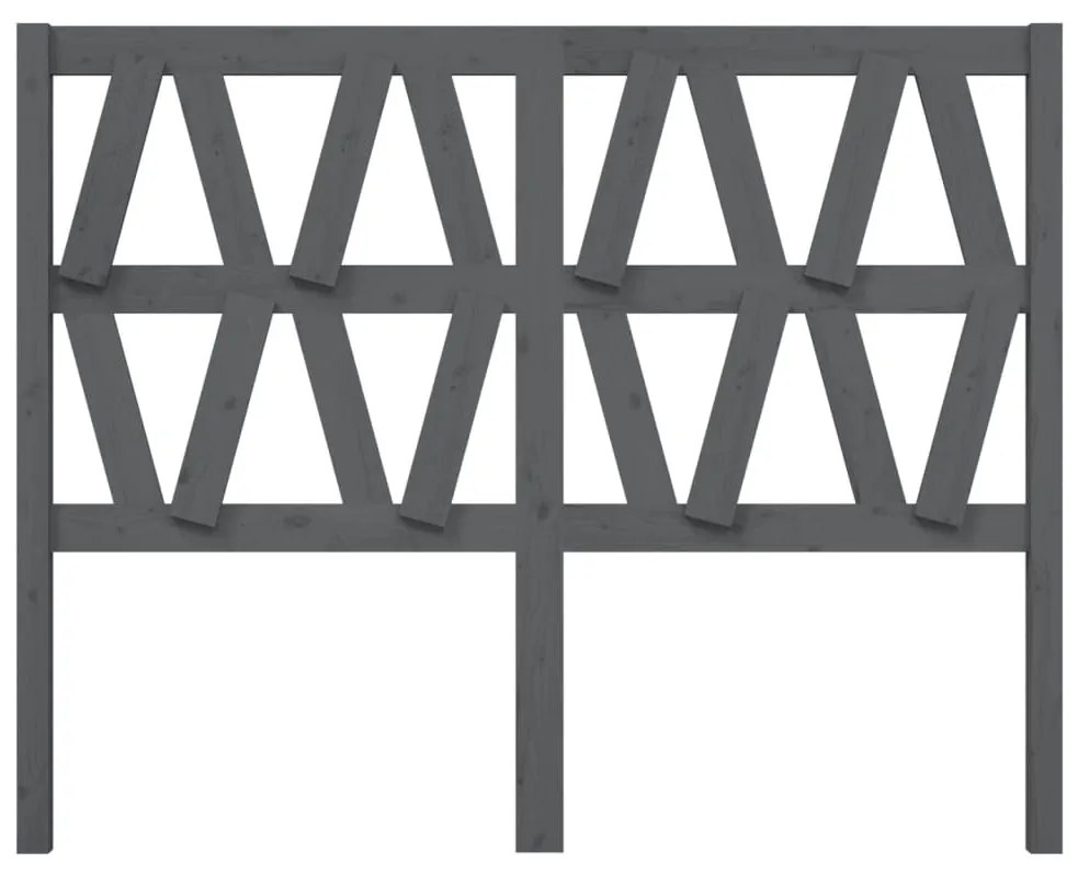 Testiera per letto grigia 146x4x100cm in legno massello di pino