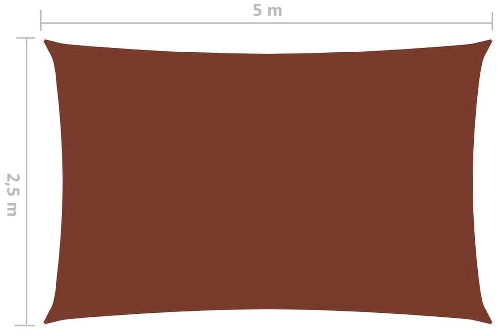 Parasole a Vela Tessuto Oxford Rettangolare 2x4,5m Terracotta